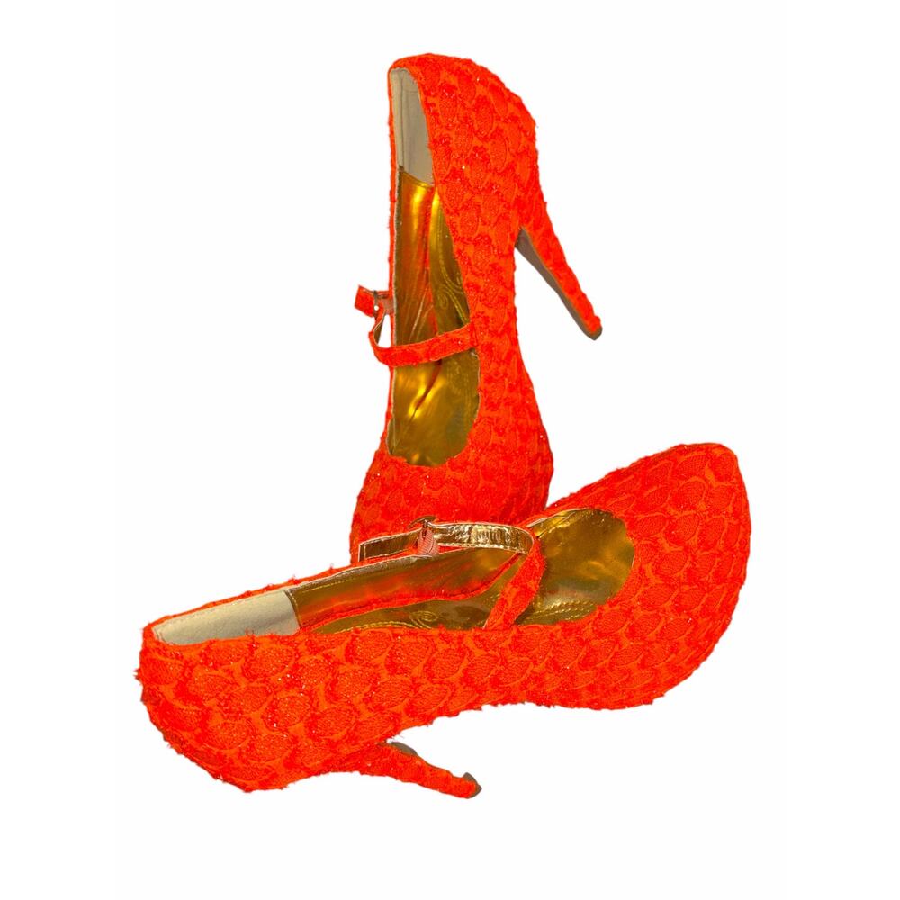 Mona Mia Collezione Apricot Crush Textured Heels - Picture 2 of 2